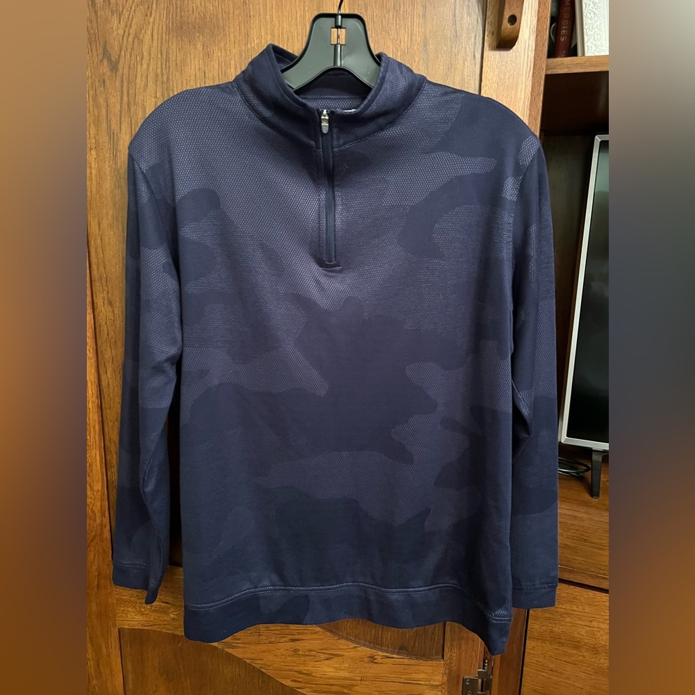 Peter Millar Boys size XL (13/14) Performance Quarter Zip Pullover Navy Camo